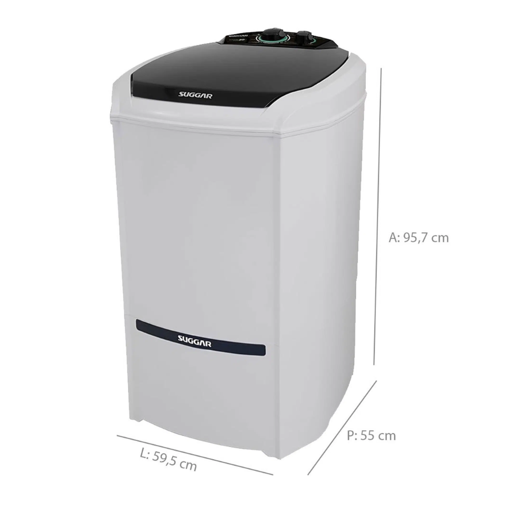Tanquinho de Lavar Roupas Suggar Semiautomático 20kg 220v LE2002 - Branco, , large image number 4